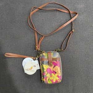Sakroots wristlet wallet with long strap